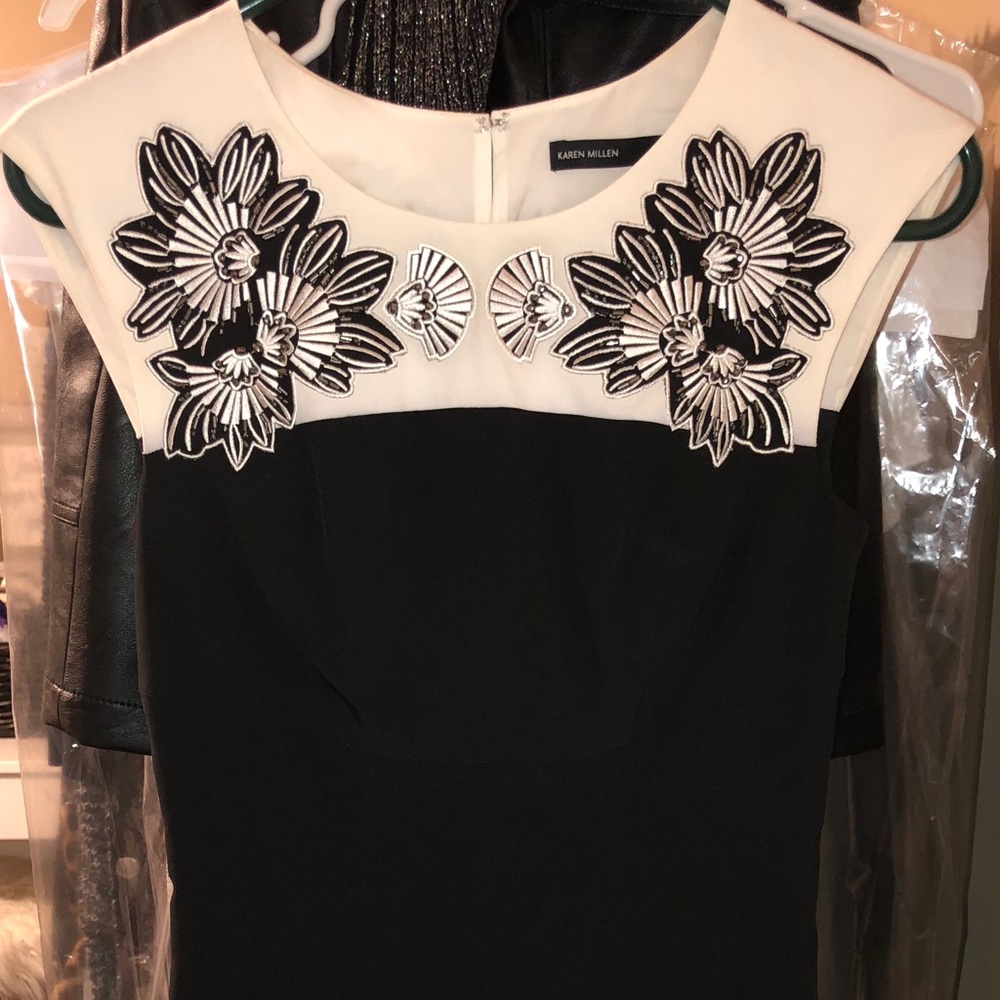 Karen millen woman’s satin dress fitted US 4